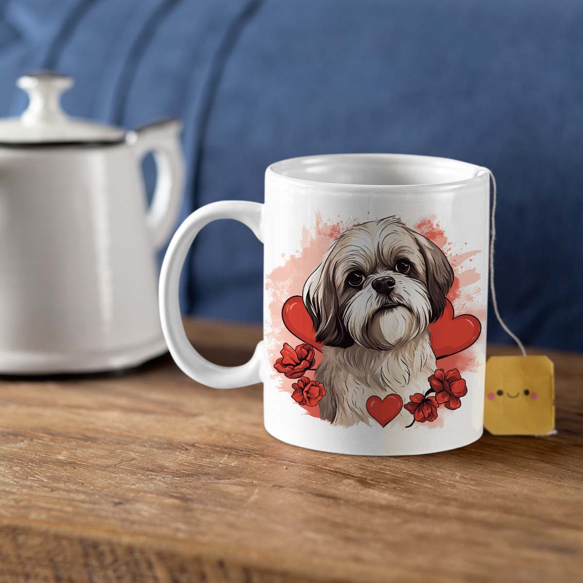 Custom Valentine's Day Dog Mug, Personalized Valentine's Day Gift for Dog Lover, Cute Shih Tzu Love Ceramic Mug, Dog Coffee Mugs, Personalized Pet Mugs, Cute Valentine Puppy Heart Ceramic Mug, Valentines Gift