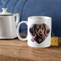 Thumbnail for Custom Valentine's Day Dog Mug, Personalized Valentine's Day Gift for Dog Lover, Cute Dachshund Love Ceramic Mug, Dog Coffee Mugs, Personalized Pet Mugs, Cute Valentine Puppy Heart Ceramic Mug, Valentines Gift