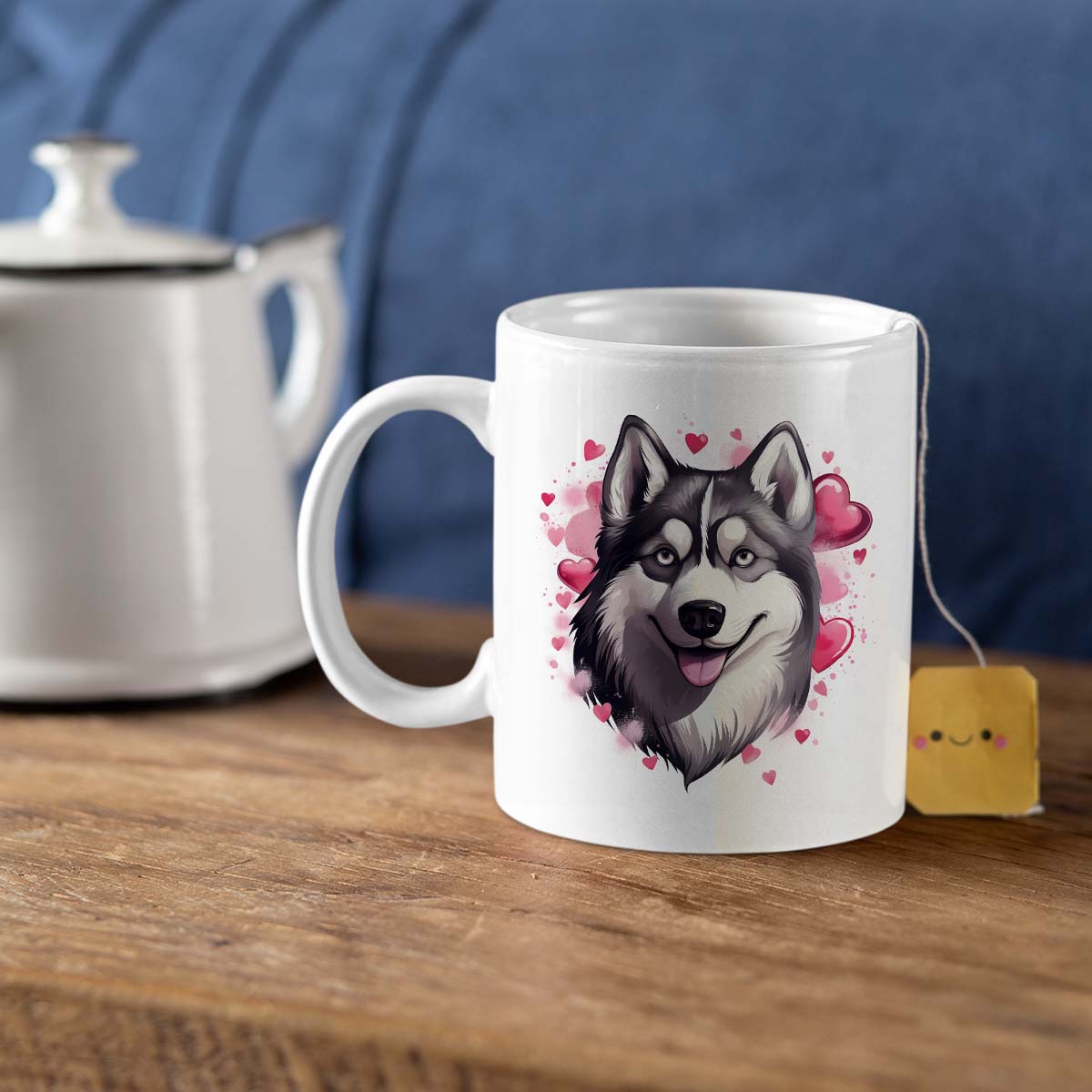 Custom Valentine's Day Dog Mug, Personalized Valentine's Day Gift for Dog Lover, Cute Siberian Husky Love Ceramic Mug, Dog Coffee Mugs, Personalized Pet Mugs, Cute Valentine Puppy Heart Ceramic Mug, Valentines Gift