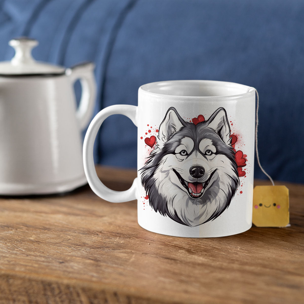 Custom Valentine's Day Dog Mug, Personalized Valentine's Day Gift for Dog Lover, Cute Alaska Love Ceramic Mug, Dog Coffee Mugs, Personalized Pet Mugs, Cute Valentine Puppy Heart Ceramic Mug, Valentines Gift