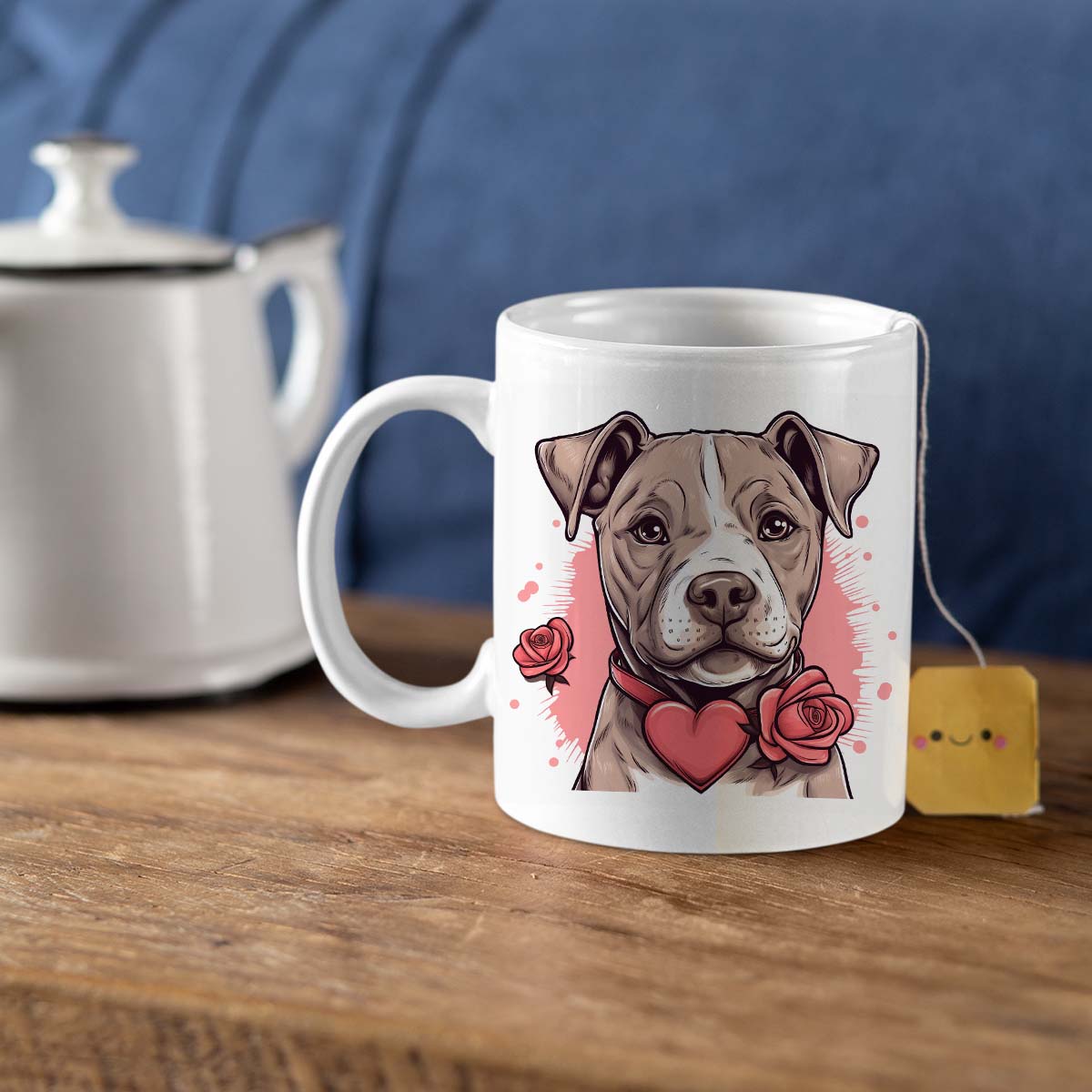 Custom Valentine's Day Dog Mug, Personalized Valentine's Day Gift for Dog Lover, Cute Pit Pull Love Ceramic Mug, Dog Coffee Mugs, Personalized Pet Mugs, Cute Valentine Puppy Heart Ceramic Mug, Valentines Gift
