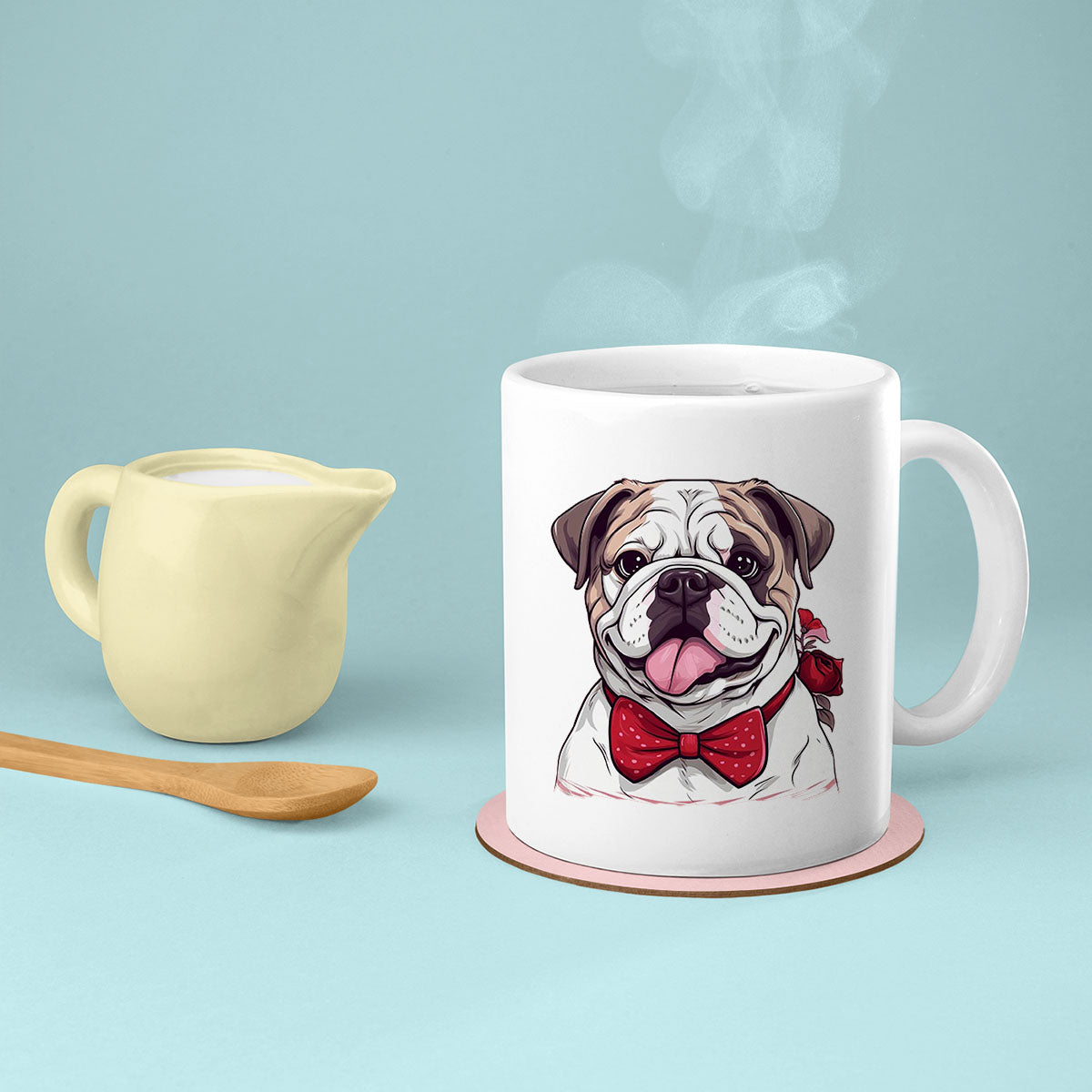 Custom Valentine's Day Dog Mug, Personalized Valentine's Day Gift for Dog Lover, Cute Bulldog Love Ceramic Mug, Dog Coffee Mugs, Personalized Pet Mugs, Cute Valentine Puppy Heart Ceramic Mug, Valentines Gift