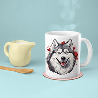 Thumbnail for Custom Valentine's Day Dog Mug, Personalized Valentine's Day Gift for Dog Lover, Cute Alaska Love Ceramic Mug, Dog Coffee Mugs, Personalized Pet Mugs, Cute Valentine Puppy Heart Ceramic Mug, Valentines Gift