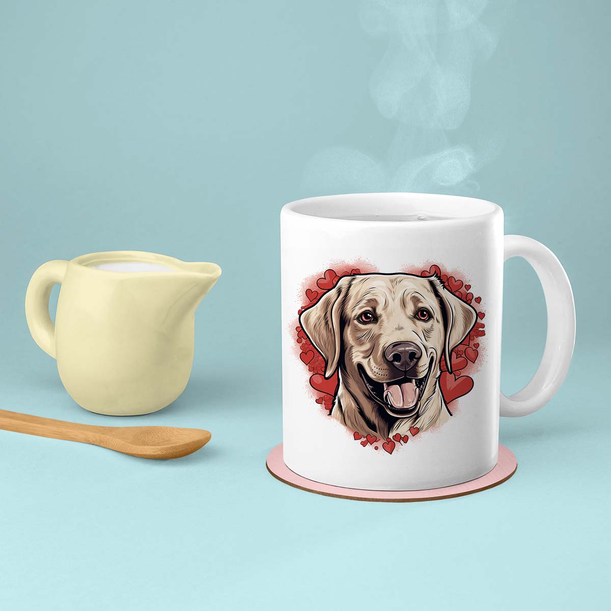 Custom Valentine's Day Dog Mug, Personalized Valentine's Day Gift for Dog Lover, Cute Labrador Retriever Love Ceramic Mug, Dog Coffee Mugs, Personalized Pet Mugs, Cute Valentine Puppy Heart Ceramic Mug, Valentines Gift