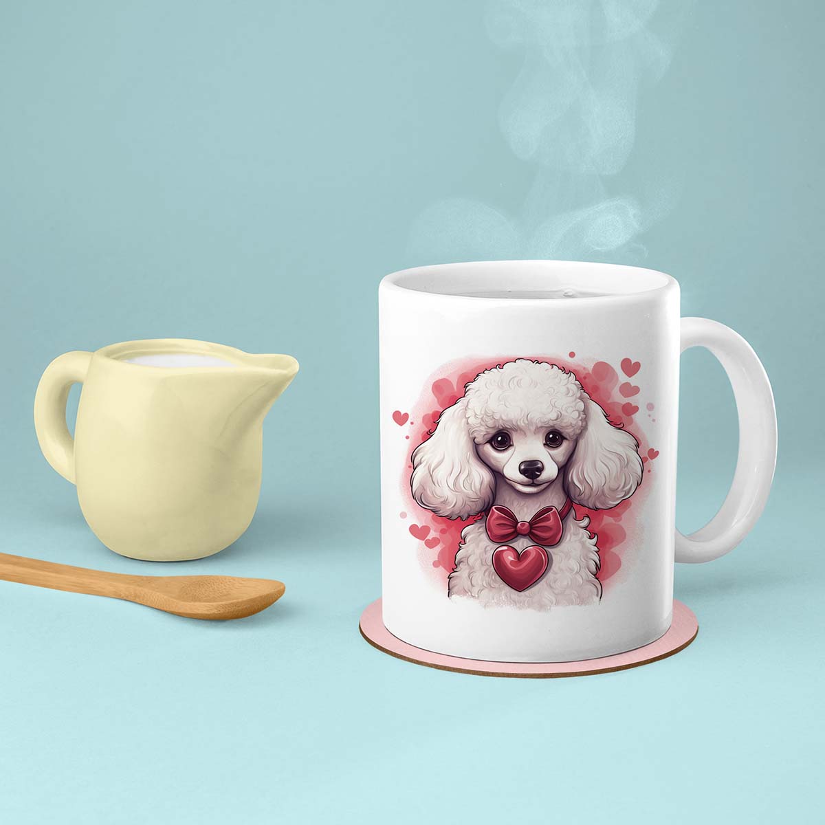 Custom Valentine's Day Dog Mug, Personalized Valentine's Day Gift for Dog Lover, Cute Poodle Love Ceramic Mug, Dog Coffee Mugs, Personalized Pet Mugs, Cute Valentine Puppy Heart Ceramic Mug, Valentines Gift