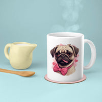 Thumbnail for Custom Valentine's Day Dog Mug, Personalized Valentine's Day Gift for Dog Lover, Cute Pug Love Ceramic Mug, Dog Coffee Mugs, Personalized Pet Mugs, Cute Valentine Puppy Heart Ceramic Mug, Valentines Gift