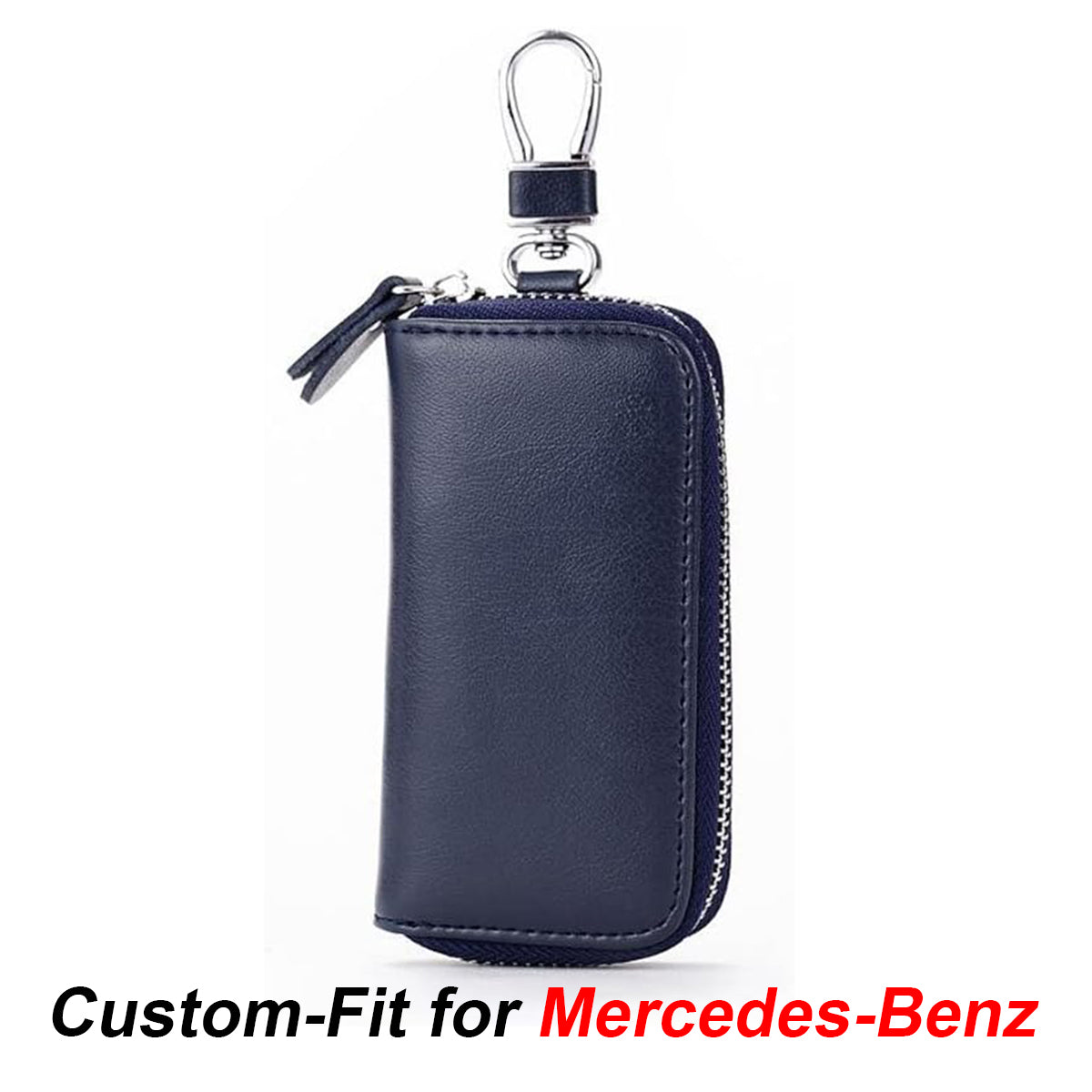 Car Key Cover, Custom For Your Cars, Genuine Leather Car Smart Key Chain Coin Holder Metal Hook and Keyring Wallet Zipper Bag, Car Accessories MB13989