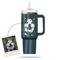 Thumbnail for Custom Pet Photo Tumbler 40oz With Handle, Dog Photo Tumbler, Puppies Tumbler with Straw, Dog Lover Tumbler, Favorite Pet Tumbler, Stainless Steel Tumbler, Insulated Tumbler, Pet Photo Gift with Custom Pet Image 08