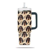 Thumbnail for Cute Dachshund Tumbler 40oz With Handle, Dachshund Pattern 40oz Tumbler, Dog Paw Photo Tumbler with Straw, Dog Lover Tumbler, Stainless Steel Tumbler, Insulated Tumbler