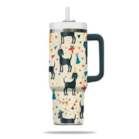 Thumbnail for Cute Dog Tumbler 40oz With Handle, Dog Face Pattern 40oz Tumbler, Puppies Tumbler with Straw, Dog Lover Tumbler, Stainless Steel Tumbler, Insulated Tumbler 03