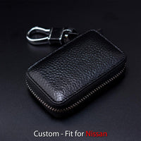 Thumbnail for Car Key Cover, Custom For Your Cars, Genuine Leather Car Smart Key Chain Coin Holder Metal Hook and Keyring Wallet Zipper Bag, Car Accessories NS13989