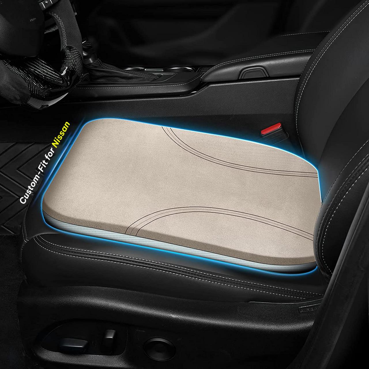 Car Seat Cushion, Custom fit for Cars, Car Memory Foam Seat Cushion, Heightening Seat Cushion, Seat Cushion for Car and Office Chair