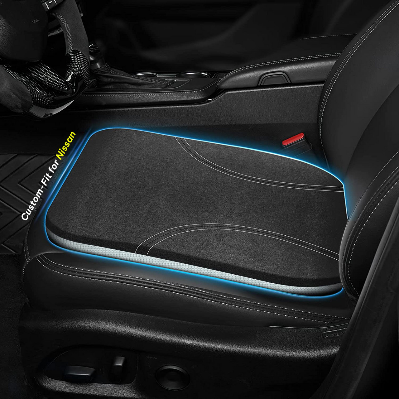 Car Seat Cushion, Custom fit for Cars, Car Memory Foam Seat Cushion, Heightening Seat Cushion, Seat Cushion for Car and Office Chair