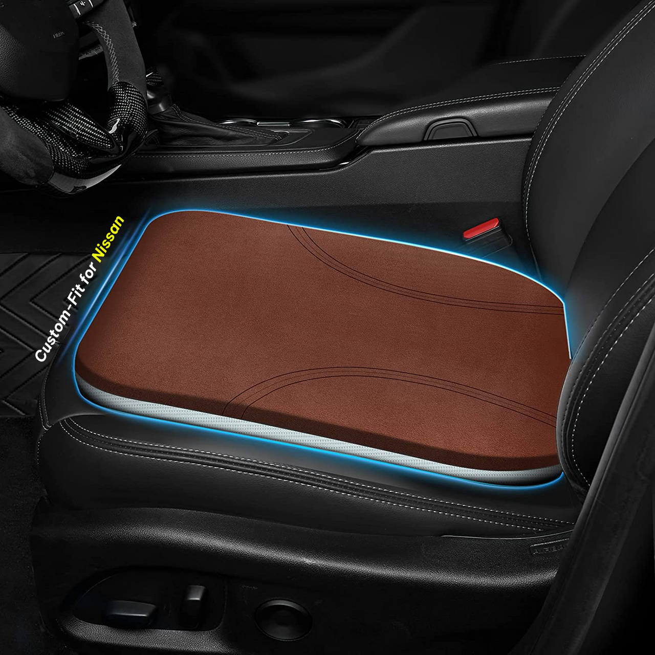 Car Seat Cushion, Custom fit for Cars, Car Memory Foam Seat Cushion, Heightening Seat Cushion, Seat Cushion for Car and Office Chair