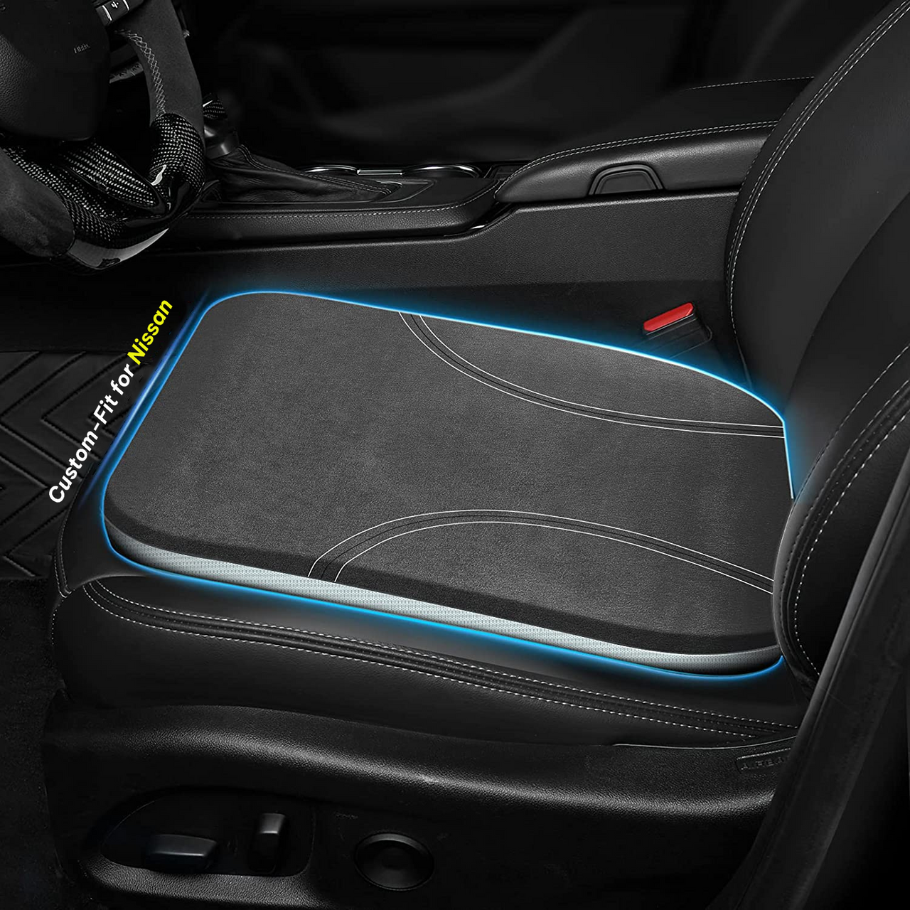 Car Seat Cushion, Custom fit for Cars, Car Memory Foam Seat Cushion, Heightening Seat Cushion, Seat Cushion for Car and Office Chair