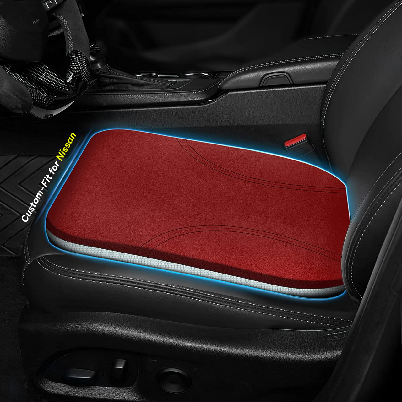 Car Seat Cushion, Custom fit for Cars, Car Memory Foam Seat Cushion, Heightening Seat Cushion, Seat Cushion for Car and Office Chair