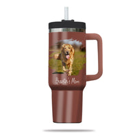 Thumbnail for Custom Pet Photo Tumbler 40oz With Handle, Dog Photo Tumbler, Puppies Tumbler with Straw, Dog Lover Tumbler, Favorite Pet Tumbler, Stainless Steel Tumbler, Insulated Tumbler, Pet Photo Gift with Custom Pet Image 02