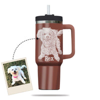 Thumbnail for Custom Pet Photo Tumbler 40oz With Handle, Dog Photo Tumbler, Puppies Tumbler with Straw, Dog Lover Tumbler, Favorite Pet Tumbler, Stainless Steel Tumbler, Insulated Tumbler, Pet Photo Gift with Custom Pet Image 07