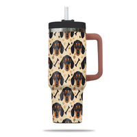 Thumbnail for Cute Dachshund Tumbler 40oz With Handle, Dachshund Pattern 40oz Tumbler, Dog Paw Photo Tumbler with Straw, Dog Lover Tumbler, Stainless Steel Tumbler, Insulated Tumbler