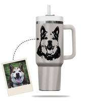 Thumbnail for Custom Pet Photo Tumbler 40oz With Handle, Dog Photo Tumbler, Puppies Tumbler with Straw, Dog Lover Tumbler, Favorite Pet Tumbler, Stainless Steel Tumbler, Insulated Tumbler, Pet Photo Gift with Custom Pet Image 08