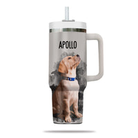 Thumbnail for Custom Pet Photo Tumbler 40oz With Handle, Watercolor Pet Portrait From Photo Tumbler, Puppies Tumbler with Straw, Dog Lover Tumbler, Favorite Pet Tumbler, Stainless Steel Tumbler, Insulated Tumbler, Pet Photo Gift with Custom Pet Image 14