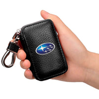 Thumbnail for Car Key Cover, Custom For Your Cars, Genuine Leather Car Smart Key Chain Coin Holder Metal Hook and Keyring Wallet Zipper Bag, Car Accessories SU13989