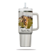 Thumbnail for Custom Pet Photo Tumbler 40oz With Handle, Dog Photo Tumbler, Puppies Tumbler with Straw, Dog Lover Tumbler, Favorite Pet Tumbler, Stainless Steel Tumbler, Insulated Tumbler, Pet Photo Gift with Custom Pet Image 02