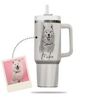 Thumbnail for Custom Pet Photo Tumbler 40oz With Handle, Dog Photo Tumbler, Puppies Tumbler with Straw, Dog Lover Tumbler, Favorite Pet Tumbler, Stainless Steel Tumbler, Insulated Tumbler, Pet Photo Gift with Custom Pet Image 06