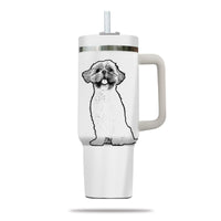 Thumbnail for Custom Pet Photo Tumbler 40oz With Handle, Line Drawing Photo Tumbler, Line Art, Puppies Tumbler with Straw, Dog Lover Tumbler, Stainless Steel Tumbler, Insulated Tumbler, Pet Photo Gift with Custom Pet Image, Custom Pet Art, Pet Drawing 12