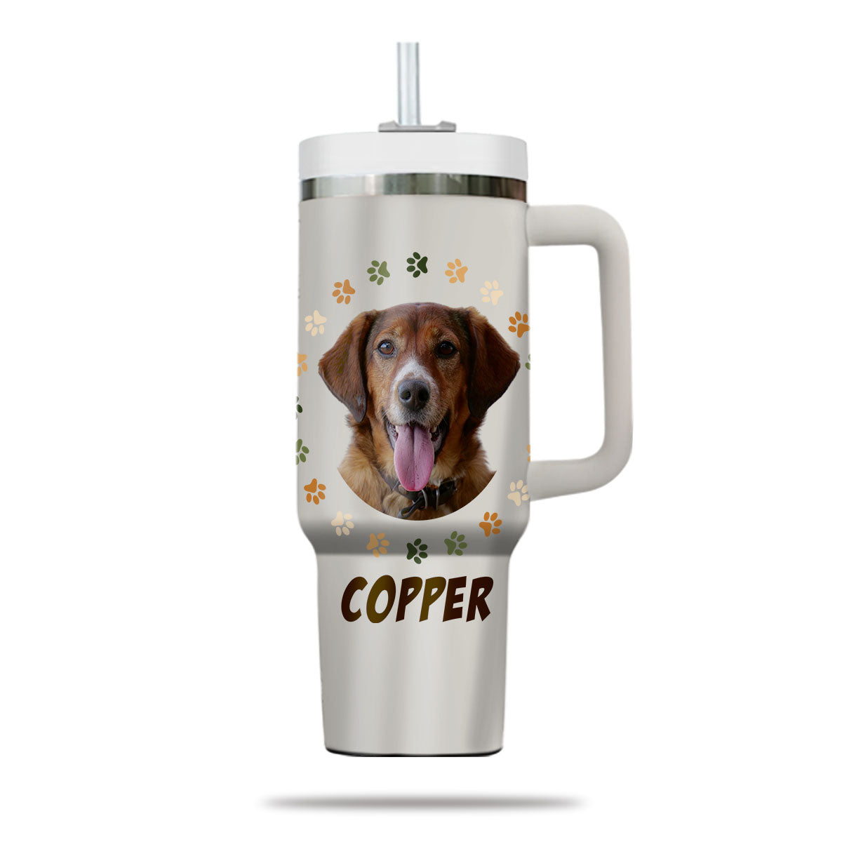 Custom Pet Photo Tumbler 40oz With Handle, Watercolor Pet Portrait From Photo Tumbler, Puppies Tumbler with Straw, Dog Lover Tumbler, Favorite Pet Tumbler, Stainless Steel Tumbler, Insulated Tumbler, Pet Photo Gift with Custom Pet Image 24