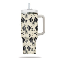 Thumbnail for Cute Dalmatian Tumbler 40oz With Handle, Dalmatian Pattern 40oz Tumbler, Dog Paw Photo Tumbler with Straw, Dog Lover Tumbler, Stainless Steel Tumbler, Insulated Tumbler