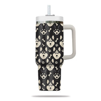 Thumbnail for Cute Siberian Husky Tumbler 40oz With Handle, Siberian Husky Pattern 40oz Tumbler, Dog Paw Photo Tumbler with Straw, Dog Lover Tumbler, Stainless Steel Tumbler, Insulated Tumbler 01