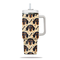 Thumbnail for Cute Dachshund Tumbler 40oz With Handle, Dachshund Pattern 40oz Tumbler, Dog Paw Photo Tumbler with Straw, Dog Lover Tumbler, Stainless Steel Tumbler, Insulated Tumbler