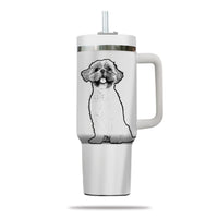 Thumbnail for Custom Pet Photo Tumbler 40oz With Handle, Line Drawing Photo Tumbler, Line Art, Puppies Tumbler with Straw, Dog Lover Tumbler, Stainless Steel Tumbler, Insulated Tumbler, Pet Photo Gift with Custom Pet Image, Custom Pet Art, Pet Drawing 12