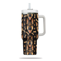 Thumbnail for Cute German Shepherd Tumbler 40oz With Handle, German Shepherd Pattern 40oz Tumbler, Dog Paw Photo Tumbler with Straw, Dog Lover Tumbler, Stainless Steel Tumbler, Insulated Tumbler