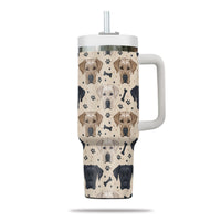 Thumbnail for Cute Labrador Retriever Tumbler 40oz With Handle, Labrador Retriever Pattern 40oz Tumbler, Dog Paw Photo Tumbler with Straw, Dog Lover Tumbler, Stainless Steel Tumbler, Insulated Tumbler