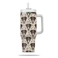 Thumbnail for Cute German Shorthaired Pointer Tumbler 40oz With Handle, German Shorthaired Pointer Pattern 40oz Tumbler, Dog Paw Photo Tumbler with Straw, Dog Lover Tumbler, Stainless Steel Tumbler, Insulated Tumbler