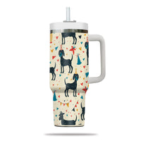 Thumbnail for Cute Dog Tumbler 40oz With Handle, Dog Face Pattern 40oz Tumbler, Puppies Tumbler with Straw, Dog Lover Tumbler, Stainless Steel Tumbler, Insulated Tumbler 03