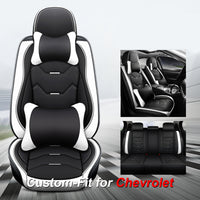 Thumbnail for 2 Leather Car Seat Covers 5 Seats Full Set, Custom for Fit Sedan SUV Truck Vans Leatherette Automotive Seat Cushion Protector Universal Fit