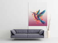 Thumbnail for Colorful Hummingbird Canvas Wall Art, Animal Print on Canvas, Bird Wall Decor, Colorful Canvas, Bedroom Wall Decor, Home Gift, Room Wall Decor