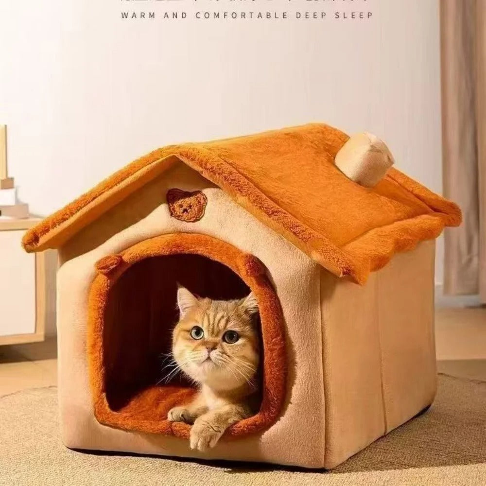 Cozy Pet House Bed – Removable Washable Indoor Bed for Small Dogs & Cats