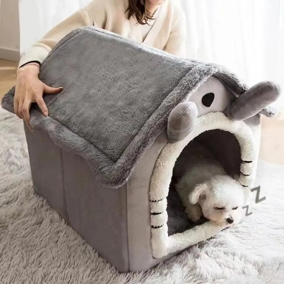 Cozy Pet House Bed – Removable Washable Indoor Bed for Small Dogs & Cats