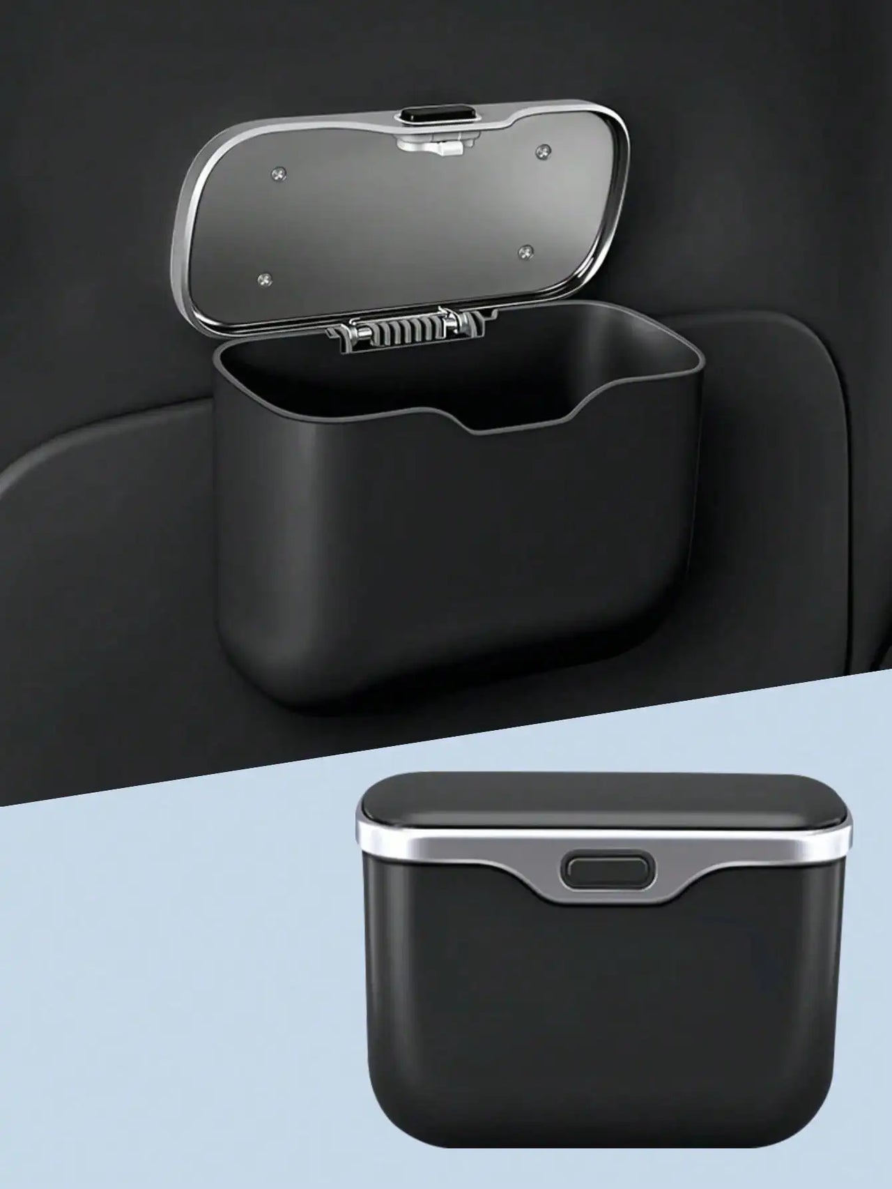 Multi-Functional Car Trash Bin – ABS Vehicle Trash Can & Storage Organizer