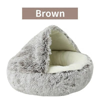 Thumbnail for Cat Bed Round Soft Plush Fluffy Cave Hooded Cat Bed Donut for Dogs & Cats, Faux Fur Cuddler Round Cushion Comfortable Self Warming Pet Bed, Machine Washable 97