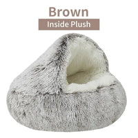 Thumbnail for Cat Bed Round Soft Plush Fluffy Cave Hooded Cat Bed Donut for Dogs & Cats, Faux Fur Cuddler Round Cushion Comfortable Self Warming Pet Bed, Machine Washable 97