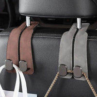 Thumbnail for Premium Suede Car Headrest Hook – Dual Hanger & Rear Seat Phone Holder Organizer