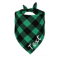 Thumbnail for 2PCS Personalized Name ID Pet Bandanas for Dog Cat Plaid Triangular Bib Scarf Collar Pet Items Puppy Accessories 112