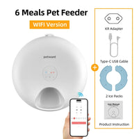 Thumbnail for Automatic Cat Feeders, 6 Meals Automatic Pet Feeder Smart Wifi Remote, Dual Power Pet Feeder Automatic Wet & Dry Food Dispenser 190