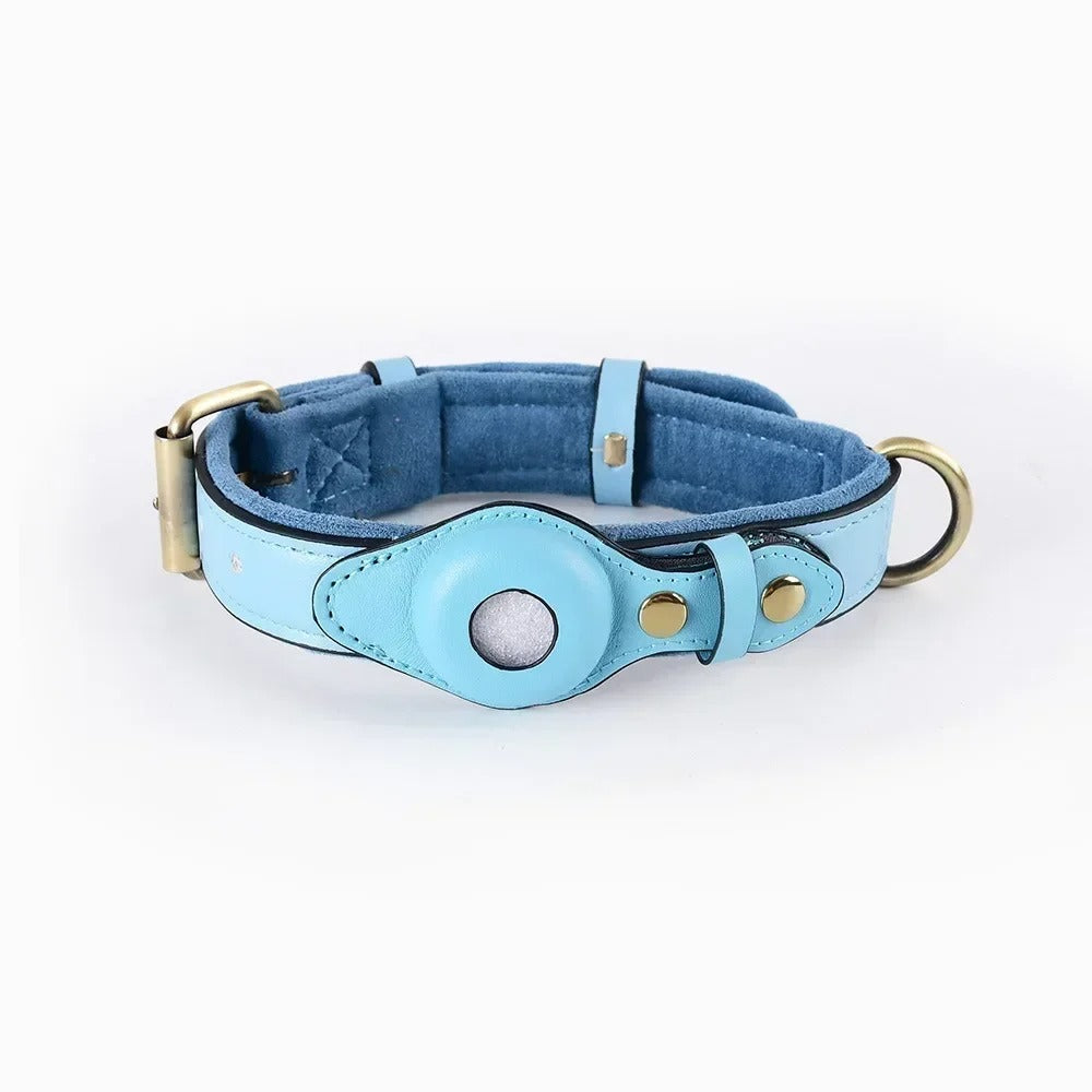 Leather AirTag Dog Collar, AirTag Dog Collar, Collar for Small and Big Dogs with Airtag Holder 217