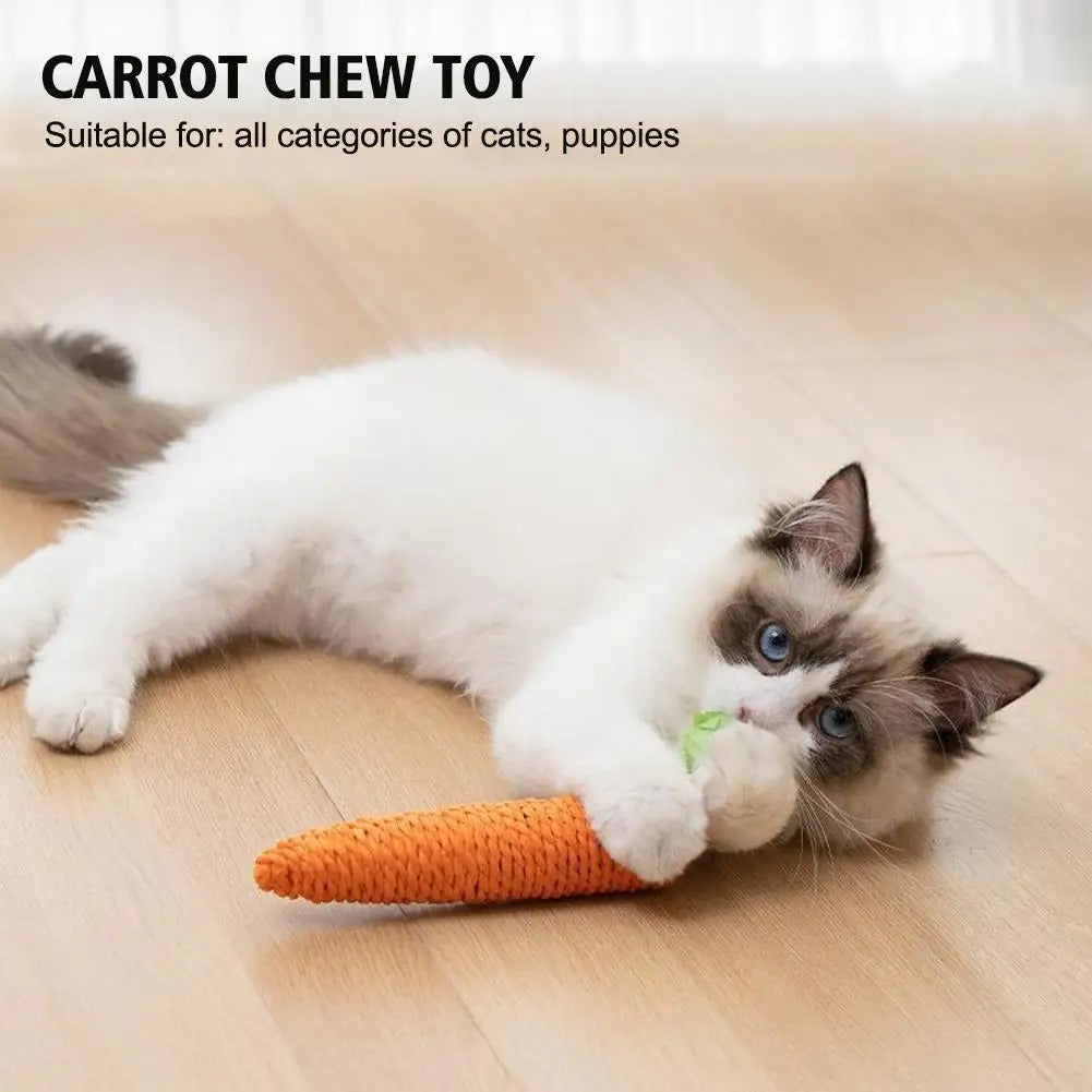 2 Pcs Carrot Pet Cat Toy Paper Rope Chew Toys, Built-in Bell Small Animals, Cute Pet Toys 87